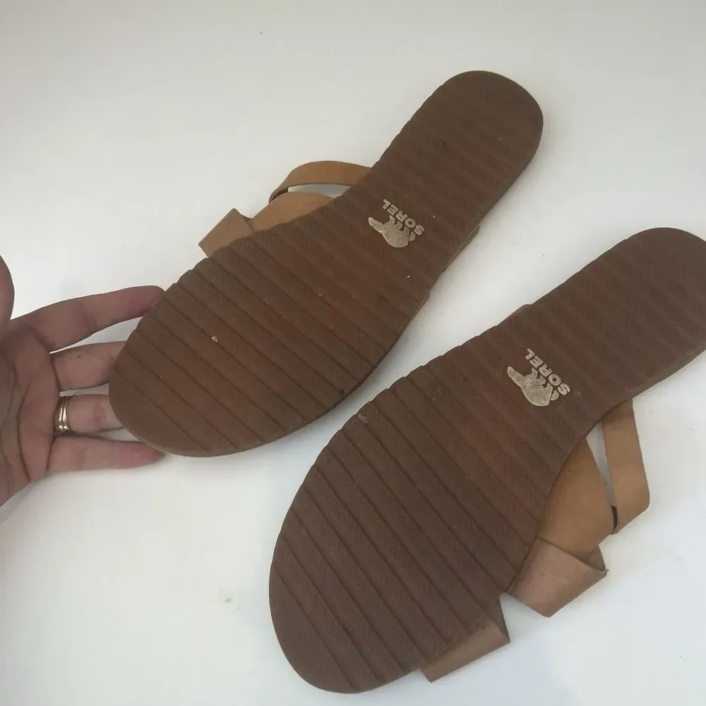 Sorel‎ Ella Slide Sandal Women’s 11 Slip On Leather Strappy - Picture 5 of 6